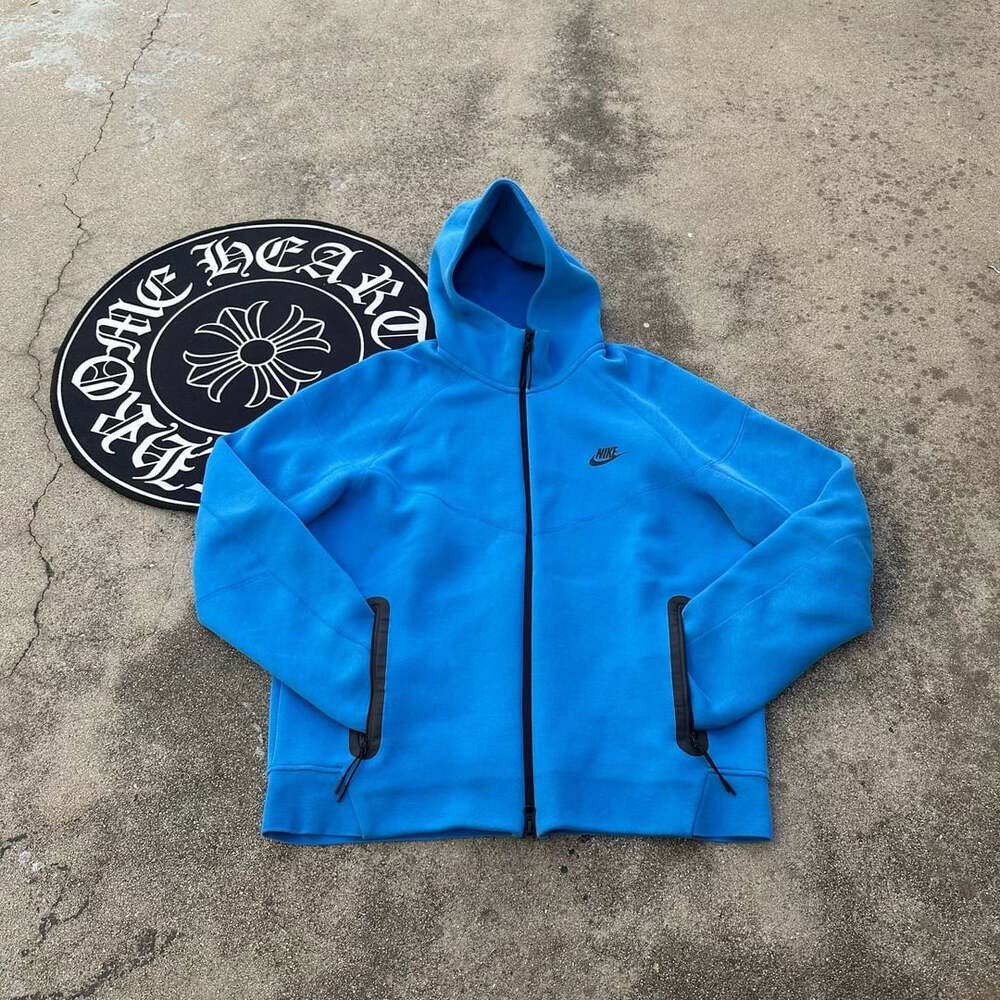 Nike Tech Fleece Windrunner Size L Blue Hoodie